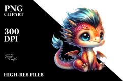 Cute Baby Dragon Watercolor PNG Product Image 2