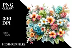 Jar Hawaiian Flowers Illustration Sublimation Clipart Product Image 1