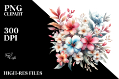 Jar Hawaiian Flowers Illustration Sublimation Clipart Product Image 2
