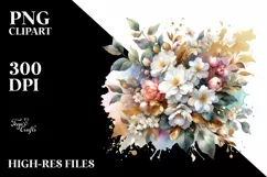 Colorful Bouquet Jasmine | Sublimation Clipart Product Image 3