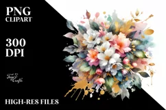 Colorful Bouquet Jasmine | Sublimation Clipart Product Image 1