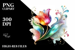 Watercolor Luxury Flower Splash Clipart Product Image 1