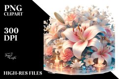 Shiny Filled Artistic Begonia Lily | Clipart Product Image 1
