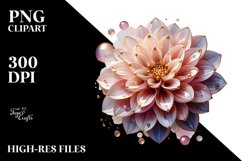 Dahlia with Watercolor Splash | Sublimation | Clipart Product Image 3