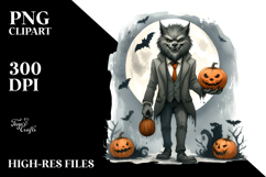 Watercolor Style Funny Halloween Clipart, Transparent PNG Product Image 2