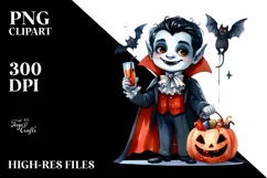 Watercolor Style Funny Halloween Clipart, Transparent PNG Product Image 3