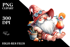 Gnome Drinking a Cocktail, PNG Product Image 2