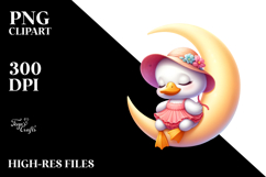 Sleeping Moon Sticker Clipart Product Image 2