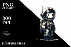 Colorful Vintage Watercolor Astronaut Boy Product Image 1