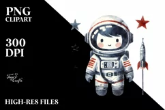 Colorful Vintage Watercolor Astronaut Boy Product Image 3