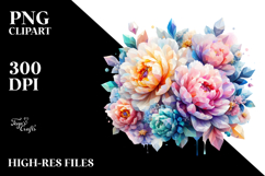 Colorful Peonies PNG Product Image 2