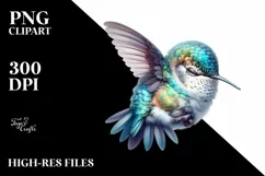 Colorful Baby Hummingbird Sleeping Clipart Product Image 1