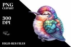 Sleeping Baby Hummingbird | Colorful | Watercolor Product Image 3