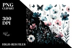 Watercolor Wildflower Silhouettes PNG Product Image 2