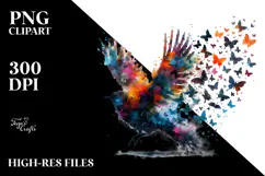 Bird Silhouette Painting, Transparent PNG Product Image 2