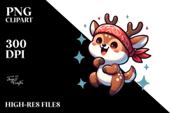 Goofy Cartoon Deer Dancing Joy PNG Product Image 2