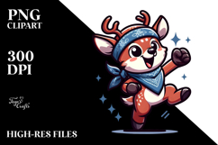 Goofy Cartoon Deer Dancing Joy PNG Product Image 2