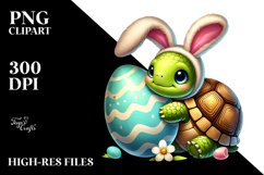 Baby Turtle with Easter Egg PNG Product Image 2