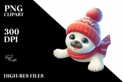 Winter Baby Seal Digital Art PNG Product Image 2