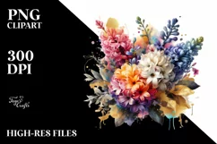 Colorful Bouquet Hyacinth | Sublimation Clipart Product Image 3