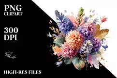 Colorful Bouquet Hyacinth | Sublimation Clipart Product Image 3