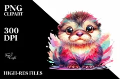 Colorful Layered Cute Otter | Summer Clipart Product Image 3