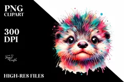 Layered Baby Otter with Crazy Eyes | Clipart Product Image 1