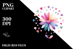 Vibrant Boho Flower Heart PNG Product Image 2