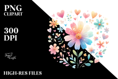 Vibrant Boho Flower Heart PNG Product Image 2