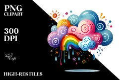 Simple Colorfull Whimsical Cloud PNG Product Image 2