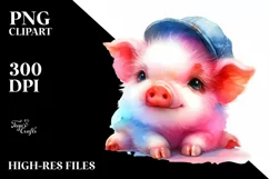 Cute Baby Pig Illustration Sublimation Clipart Product Image 3