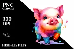 Cute Baby Pig Illustration Sublimation Clipart Product Image 1