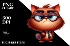 Cute Cartoon with Mock Seriousness PNG Product Image 2