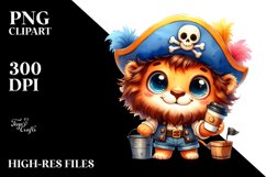 Colorful Baby Lion with Pirate Hat PNG Product Image 2