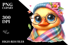 Cosy Baby Duck in blanket, PNG Product Image 2