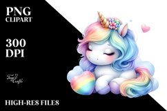 Colorful Baby Unicorn | Clipart Product Image 3