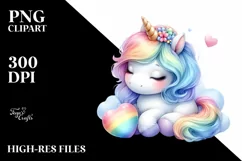 Colorful Baby Unicorn | Clipart Product Image 3