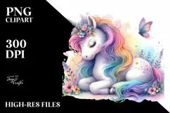 Colorful Baby Unicorn | Clipart Product Image 1
