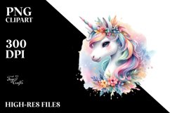 Colorful Baby Unicorn | Clipart Product Image 3