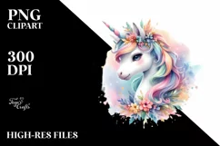 Colorful Baby Unicorn | Clipart Product Image 3
