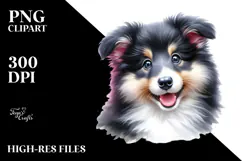Watercolor Baby Collie PNG Product Image 2