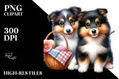 Watercolor Baby Collie PNG Product Image 2