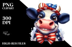 Enthusiastic Cow Portrait | Clipart Product Image 1