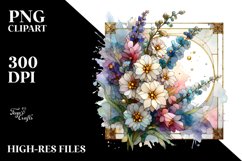 Abstract Pastel Wooden Stained Delphinium PNG Product Image 2