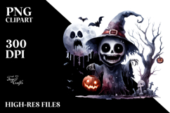 Watercolor Style Funny Halloween Clipart, Transparent PNG Product Image 2