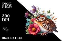 Vibrant Sleeping Flower Partridge Clipart Product Image 3