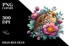 Vibrant Sleeping Flower Partridge Clipart Product Image 3