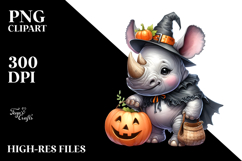 Halloween Rhino Astronaut, PNG Product Image 2