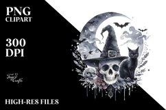 Gothic Witch with Cat PNG Product Image 2