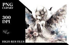 Gothic Fairy Watercolor Washed Edges Clipart Product Image 1